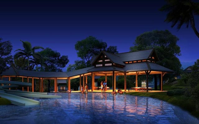 Bai-Dao-Hu-Activity-Pool-Night mbo architects