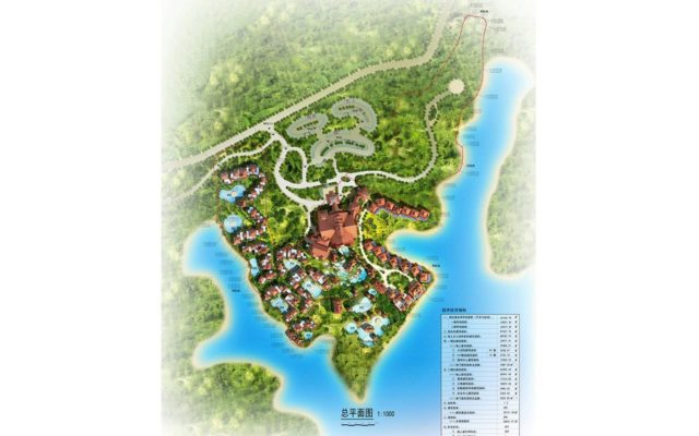 Baidao-Hu-Site-Plan for 5 star hot spring resort hotel mbo architects york uk